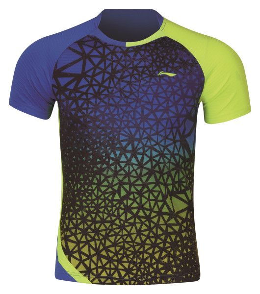 Herren Competition Shirt Flowers blau/grün - AAYQ071-1